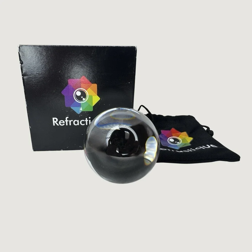 Refractique Crystal Ball Lens Photography Sphere w Box Pouch